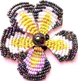 Схема плетения цветка "Анютины глазки"